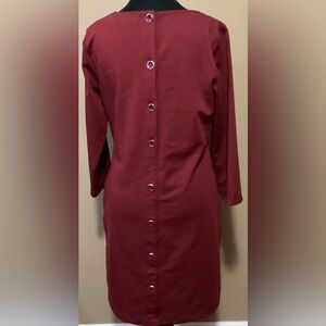 New York & Company Maroon Long Sleeve Dress